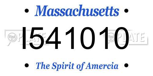 I541010 Massachusetts License Plate