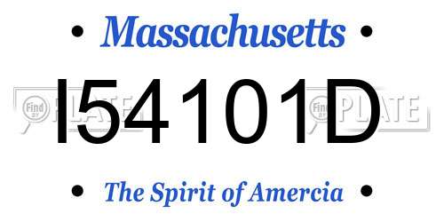 I54101D Massachusetts License Plate
