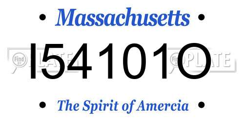 I54101O Massachusetts License Plate