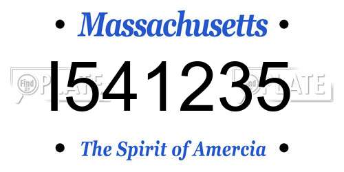 I541235 Massachusetts License Plate