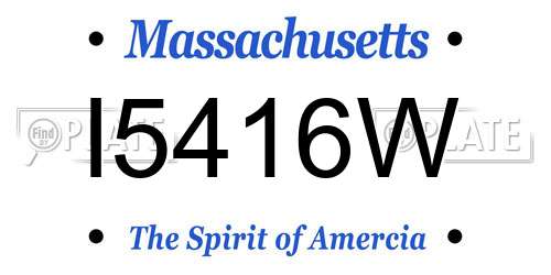 I5416W Massachusetts License Plate