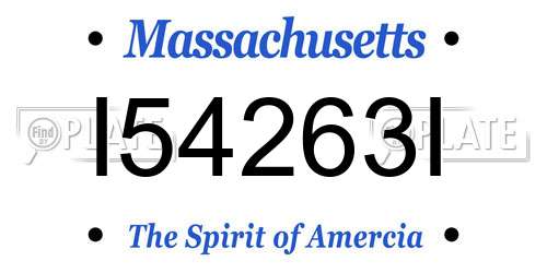 I54263I Massachusetts License Plate
