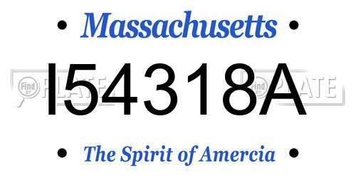 I54318A Massachusetts License Plate