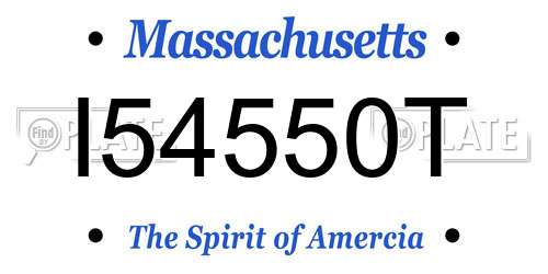 I54550T Massachusetts License Plate