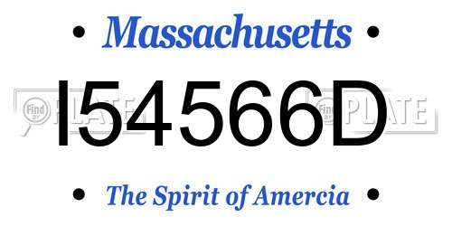 I54566D Massachusetts License Plate