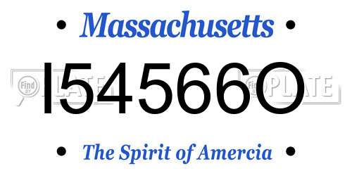 I54566O Massachusetts License Plate
