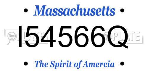 I54566Q Massachusetts License Plate