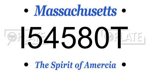 I54580T Massachusetts License Plate