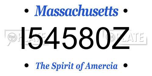 I54580Z Massachusetts License Plate