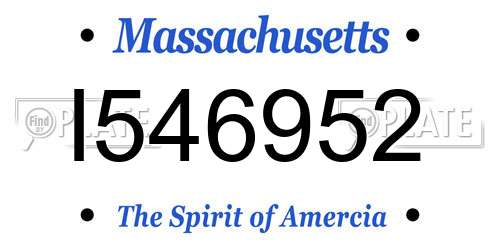 I546952 Massachusetts License Plate