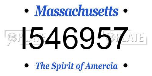 I546957 Massachusetts License Plate