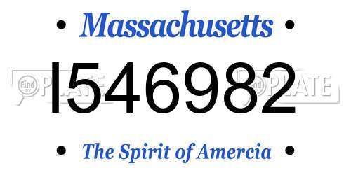 I546982 Massachusetts License Plate
