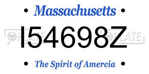 I54698Z Massachusetts License Plate