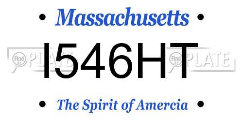 I546HT Massachusetts License Plate