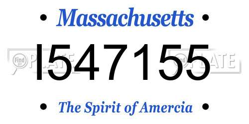 I547155 Massachusetts License Plate