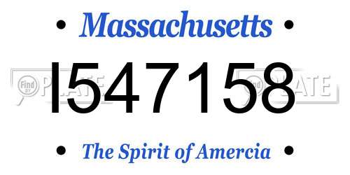 I547158 Massachusetts License Plate