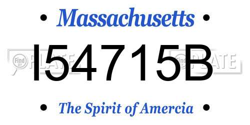 I54715B Massachusetts License Plate