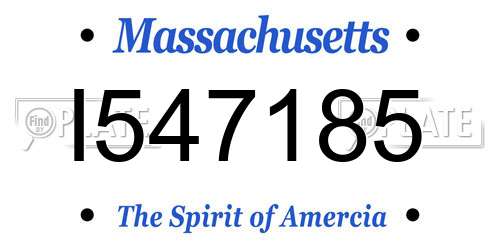 I547185 Massachusetts License Plate