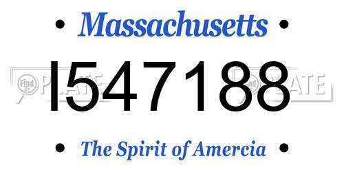 I547188 Massachusetts License Plate