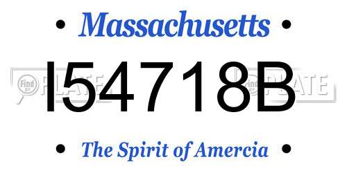 I54718B Massachusetts License Plate