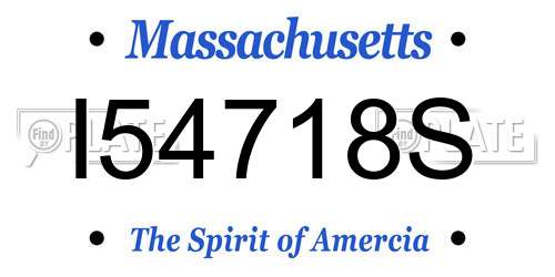 I54718S Massachusetts License Plate