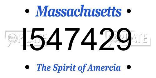 I547429 Massachusetts License Plate