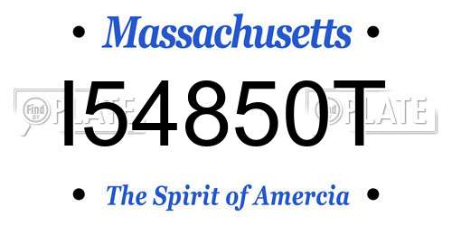 I54850T Massachusetts License Plate