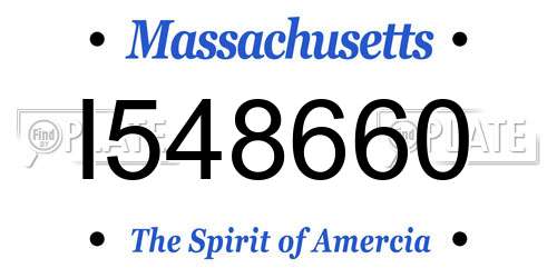 I548660 Massachusetts License Plate