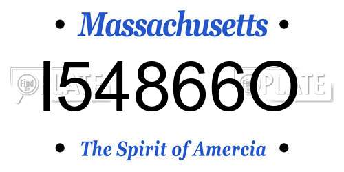 I54866O Massachusetts License Plate