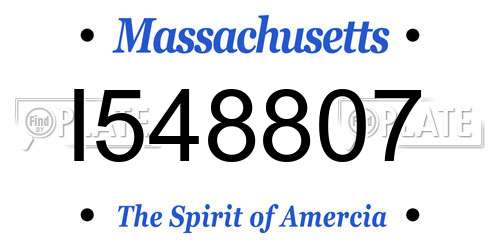 I548807 Massachusetts License Plate