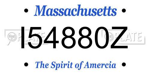 I54880Z Massachusetts License Plate