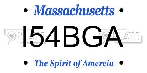 I54BGA Massachusetts License Plate