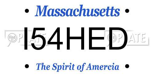I54HED Massachusetts License Plate