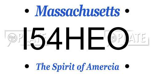 I54HEO Massachusetts License Plate