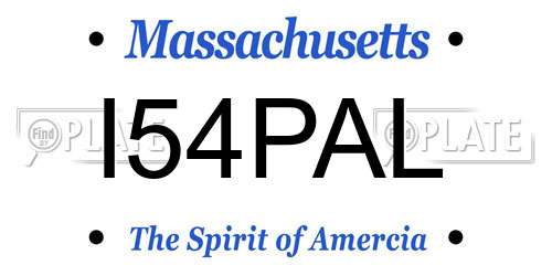 I54PAL Massachusetts License Plate