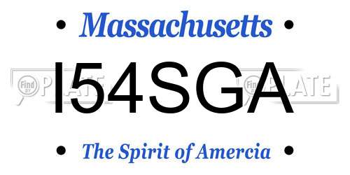 I54SGA Massachusetts License Plate