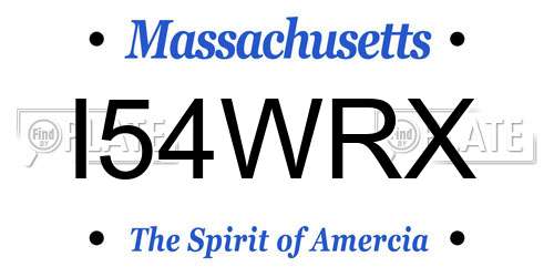 I54WRX Massachusetts License Plate