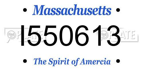 I550613 Massachusetts License Plate