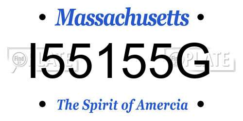 I55155G Massachusetts License Plate