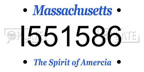 I551586 Massachusetts License Plate