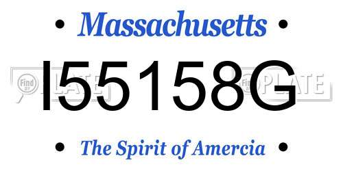 I55158G Massachusetts License Plate
