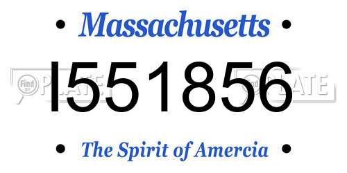 I551856 Massachusetts License Plate