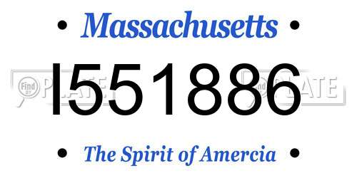I551886 Massachusetts License Plate