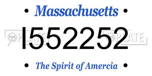 I552252 Massachusetts License Plate