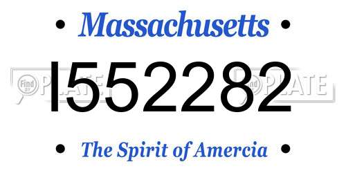 I552282 Massachusetts License Plate