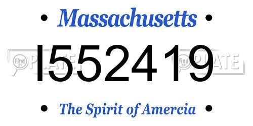 I552419 Massachusetts License Plate