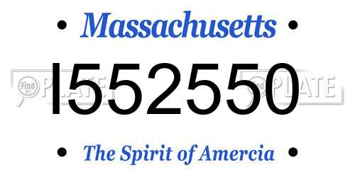 I552550 Massachusetts License Plate