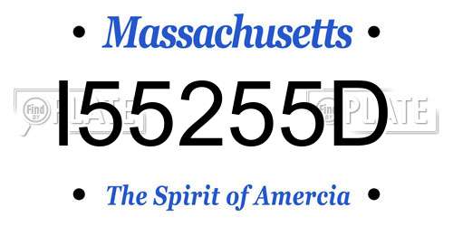 I55255D Massachusetts License Plate