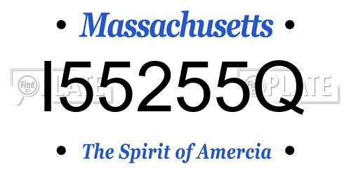 I55255Q Massachusetts License Plate