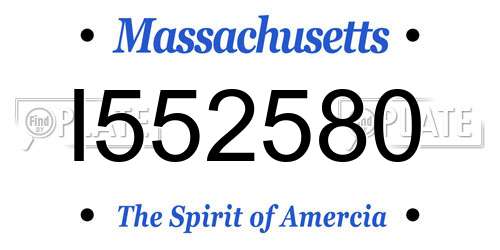 I552580 Massachusetts License Plate